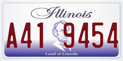 IL license plate A419454
