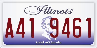 IL license plate A419461