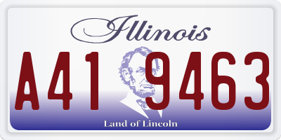 IL license plate A419463