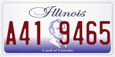 IL license plate A419465