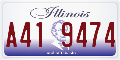 IL license plate A419474