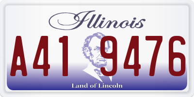 IL license plate A419476