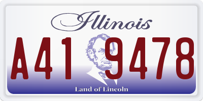 IL license plate A419478