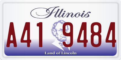 IL license plate A419484