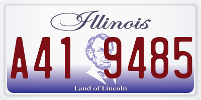 IL license plate A419485