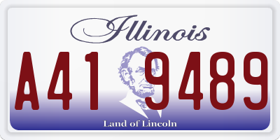 IL license plate A419489