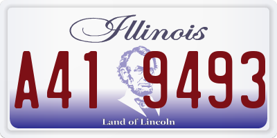 IL license plate A419493