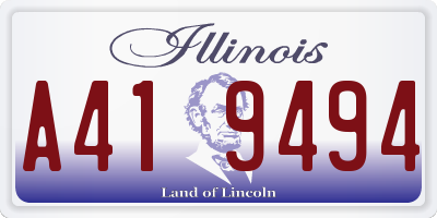 IL license plate A419494