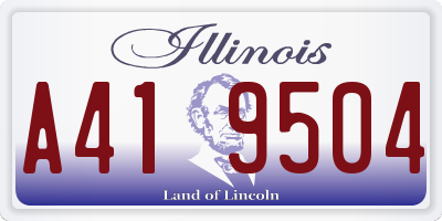 IL license plate A419504