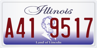 IL license plate A419517