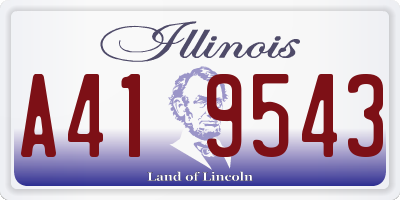 IL license plate A419543