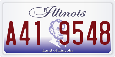 IL license plate A419548
