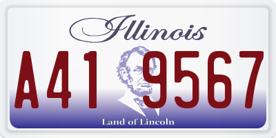 IL license plate A419567