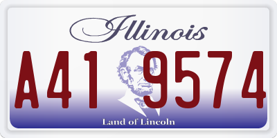 IL license plate A419574