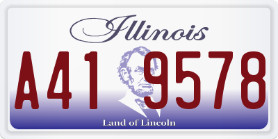 IL license plate A419578