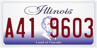 IL license plate A419603