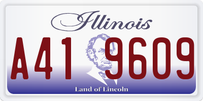 IL license plate A419609