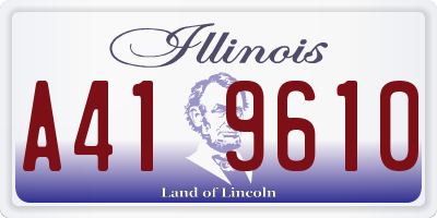 IL license plate A419610