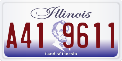 IL license plate A419611
