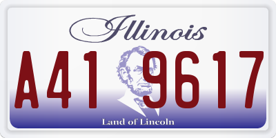 IL license plate A419617