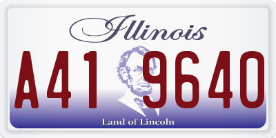 IL license plate A419640