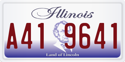 IL license plate A419641