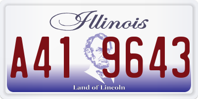 IL license plate A419643