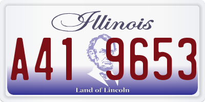 IL license plate A419653