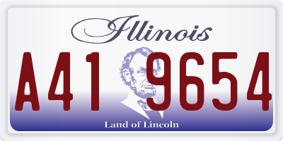 IL license plate A419654
