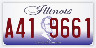 IL license plate A419661