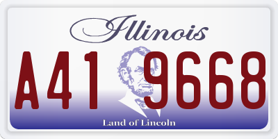 IL license plate A419668