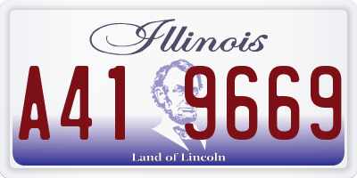 IL license plate A419669