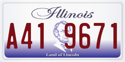 IL license plate A419671