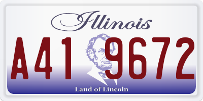 IL license plate A419672