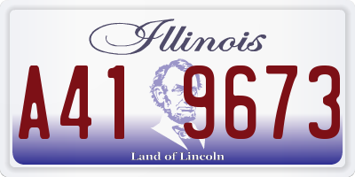 IL license plate A419673