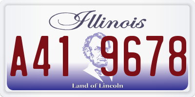 IL license plate A419678
