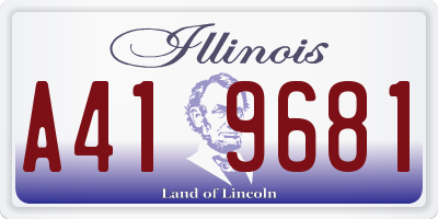 IL license plate A419681