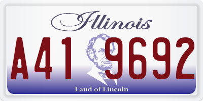 IL license plate A419692