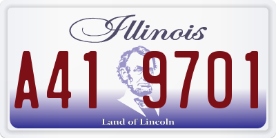 IL license plate A419701