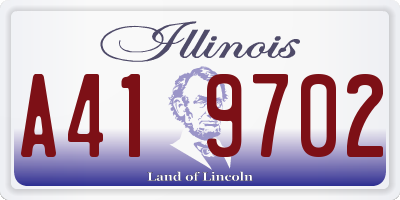 IL license plate A419702
