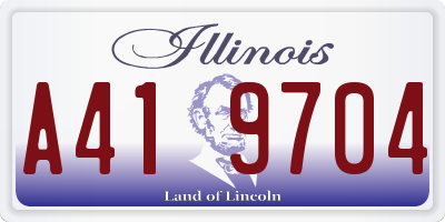 IL license plate A419704