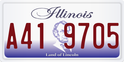 IL license plate A419705