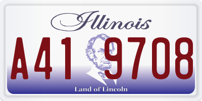 IL license plate A419708