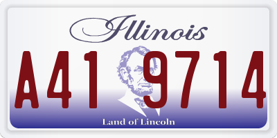 IL license plate A419714
