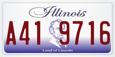 IL license plate A419716