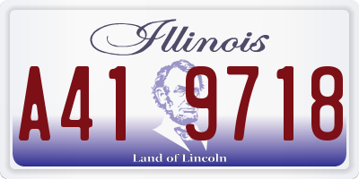 IL license plate A419718