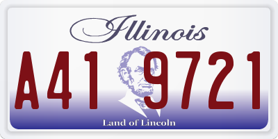 IL license plate A419721