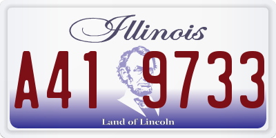 IL license plate A419733