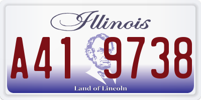 IL license plate A419738