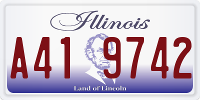 IL license plate A419742